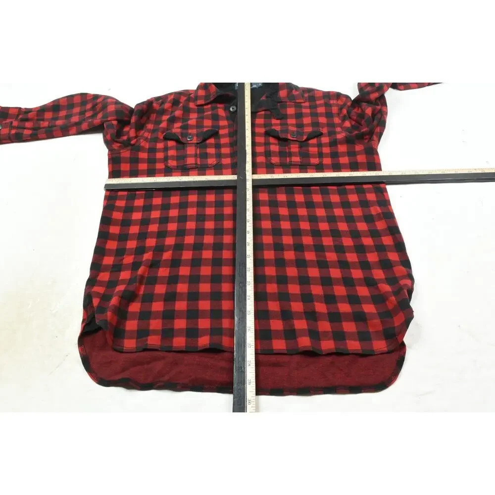 Vintage Polo Ralph Lauren Popover Flannel Work Shirt Mens Large Buffalo Plaid